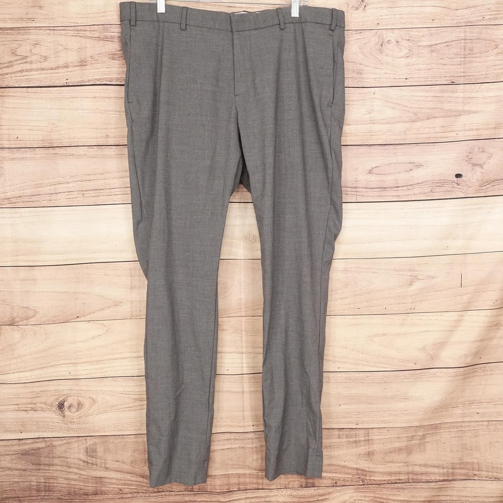 H&M Dress Pants Mens 40x30 Gray Skinny Fit Stretch Business Workwear Office